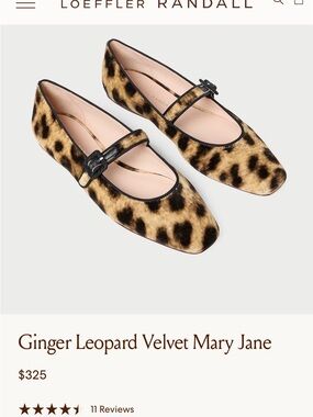 NWT Loeffler Randall Leopard Print Velvet Mary Jane Flats - size 8.5 retail$325
